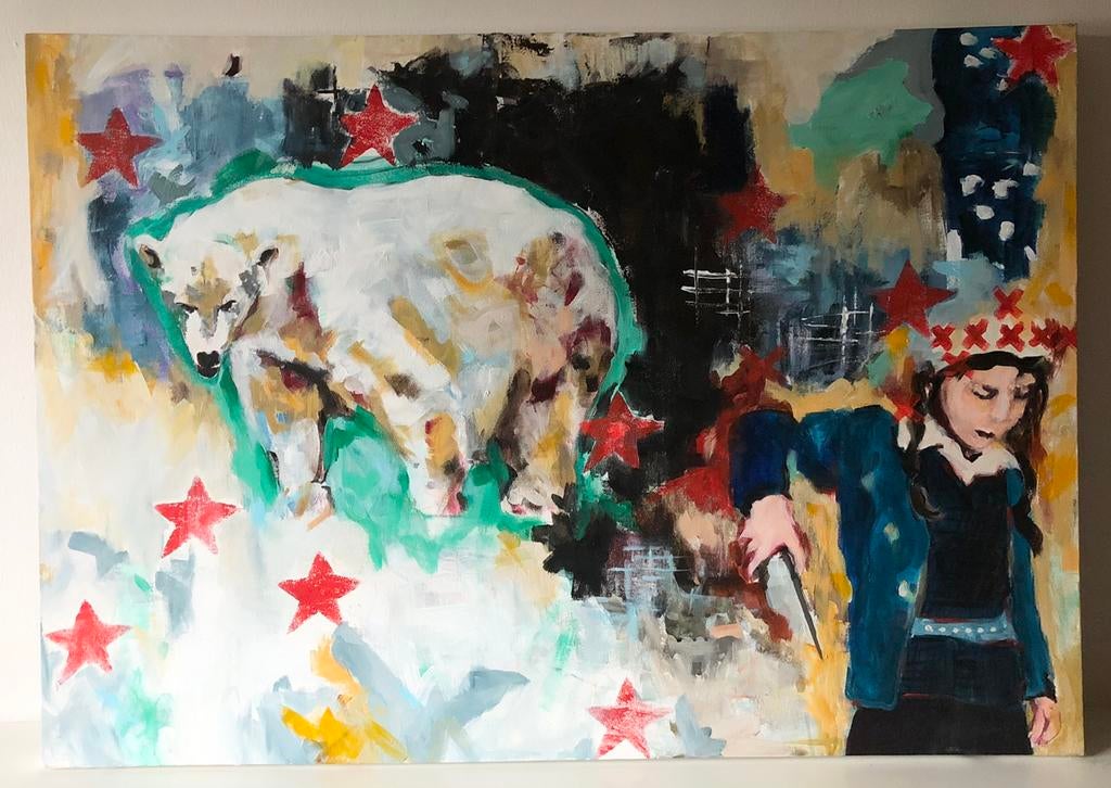 Schilderij Heidi Nuyts ijsbeer, Antiek en Kunst, Kunst | Schilderijen | Modern, Ophalen of Verzenden