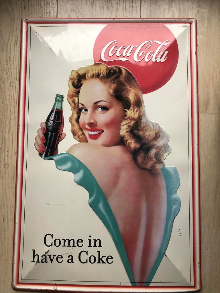 Reclamebord Coca-Cola., Ophalen, Zo goed als nieuw, Reclamebord