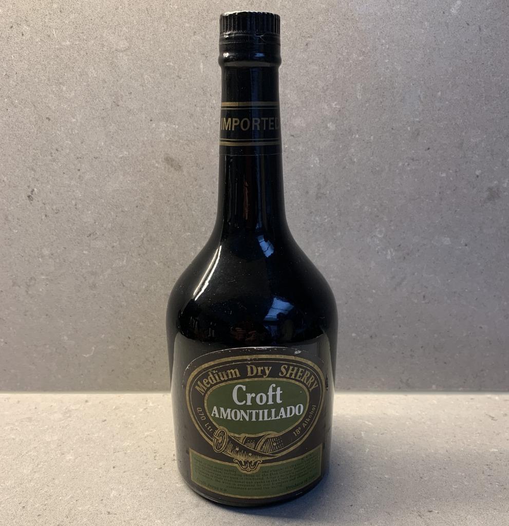 Fles Sherry van 1970 CROFT Amontillado, Spanje, Overige typen, Ophalen of Verzenden, Vol