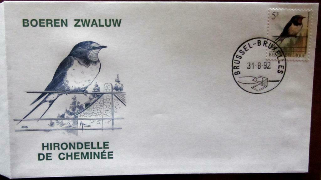FIRST DAY COVER- VOGELS VAN BUZIN- DE BOERENZWALUW, Ophalen of Verzenden, Gestempeld