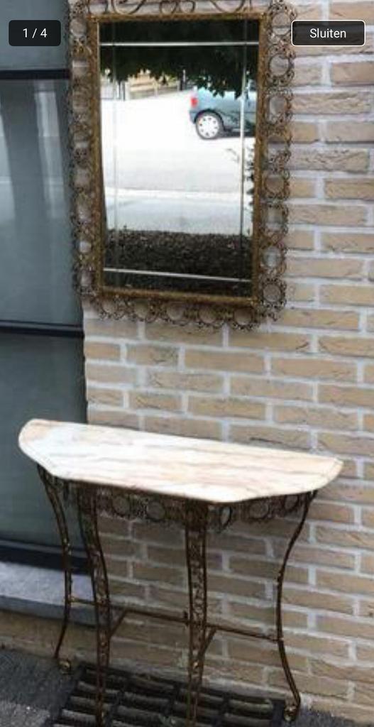 Consoletafel met spiegel, Antiek en Kunst, Ophalen of Verzenden