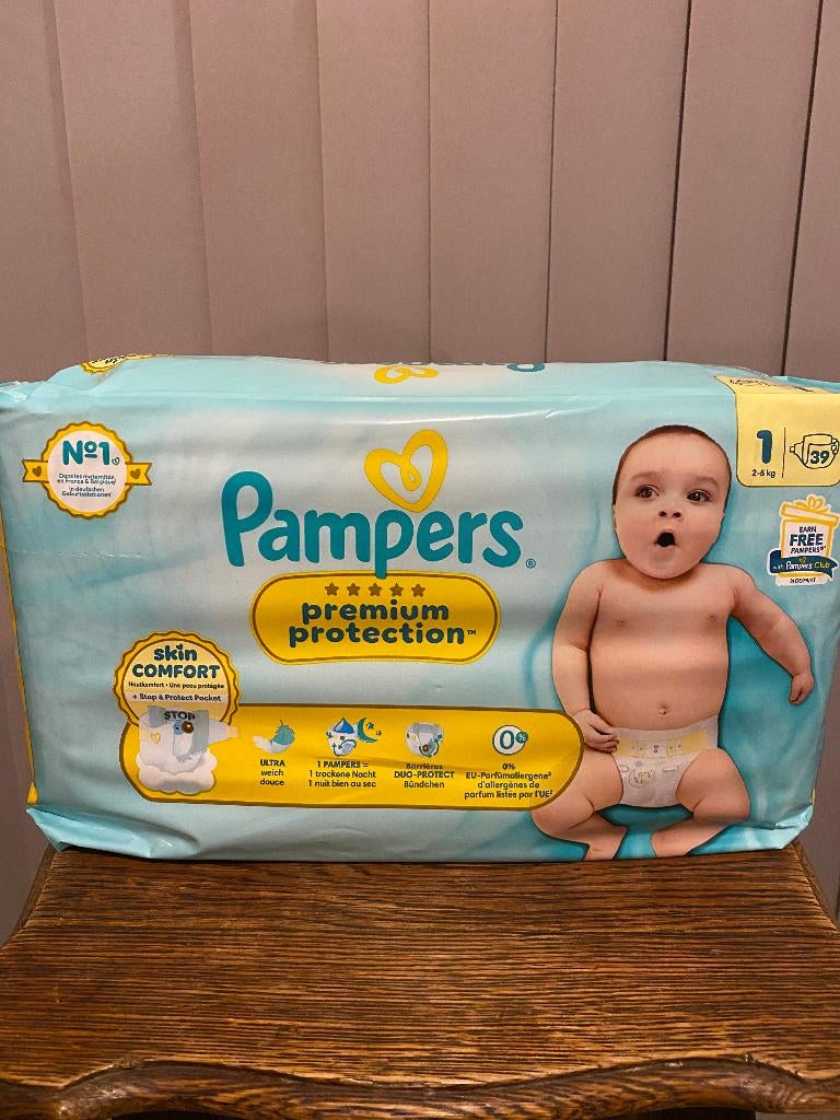 Pampers Premium Protection Taille 1 - 39 pièces *NOUVEAU*, Enfants & Bébés, Enlèvement ou Envoi, Neuf, Autres types, Autres marques