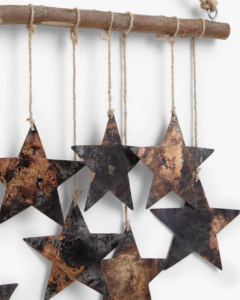 set van 7 Kerst-sterren zwart-goud - roestvrij staal - nieuw, Ophalen of Verzenden, Nieuw