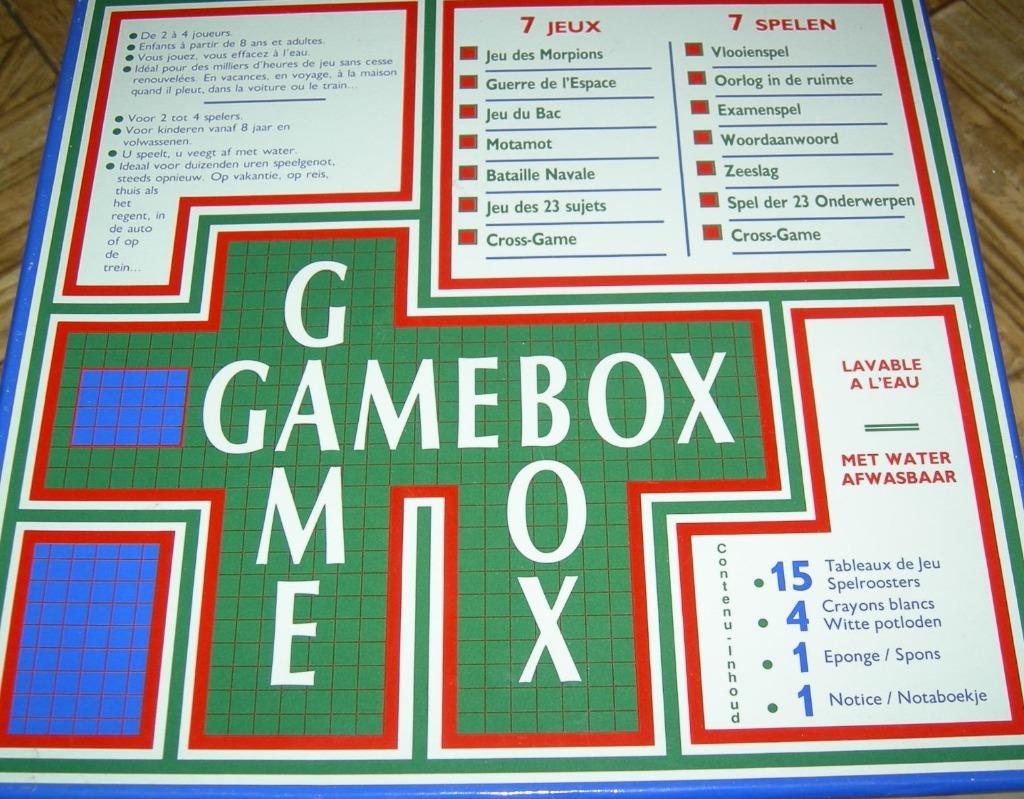 Gamebox - 7 spellen in 1 doos, Hobby en Vrije tijd, Drie of vier spelers, Ophalen of Verzenden, Gebruikt
