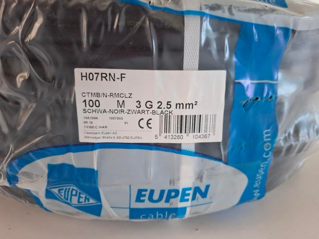 H07 RN-F 3G2,5 CTMB soepele kabel rol 100m, Ophalen of Verzenden, Nieuw