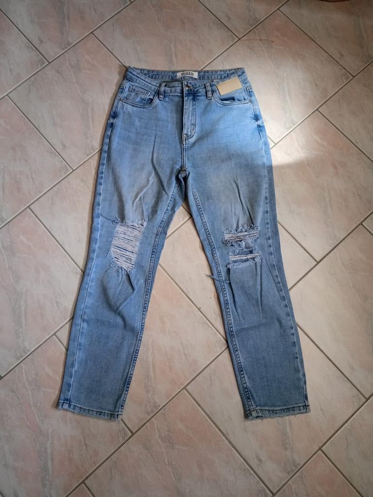 Jeans met gaten, Zo goed als nieuw, W30 - W32 (confectie 38/40), Queen Hearts, Verzenden