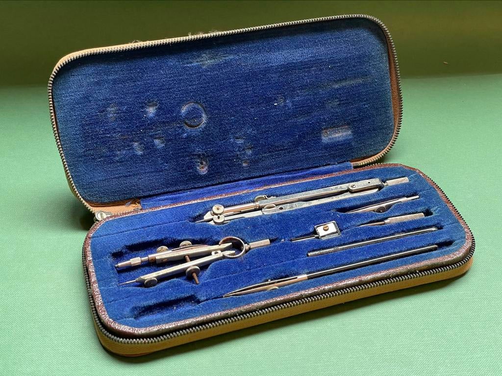 Vintage Tekenset / Passerset “Precision” – compleet in etui, Ophalen of Verzenden