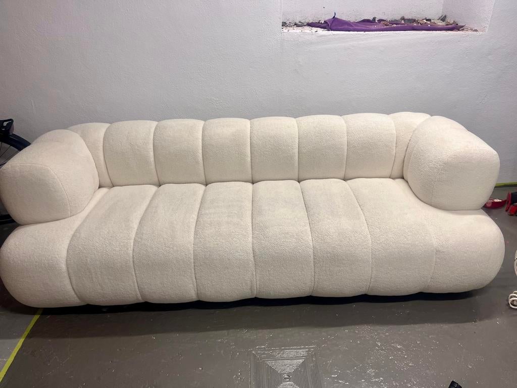 Bouclé 3 places - Flamant - beige, 200 à 250 cm, Comme neuf, Tissus, Trois personnes