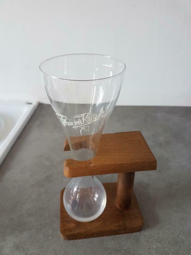 Kwak glas met houten staander, Ophalen of Verzenden, Zo goed als nieuw, Bierglas