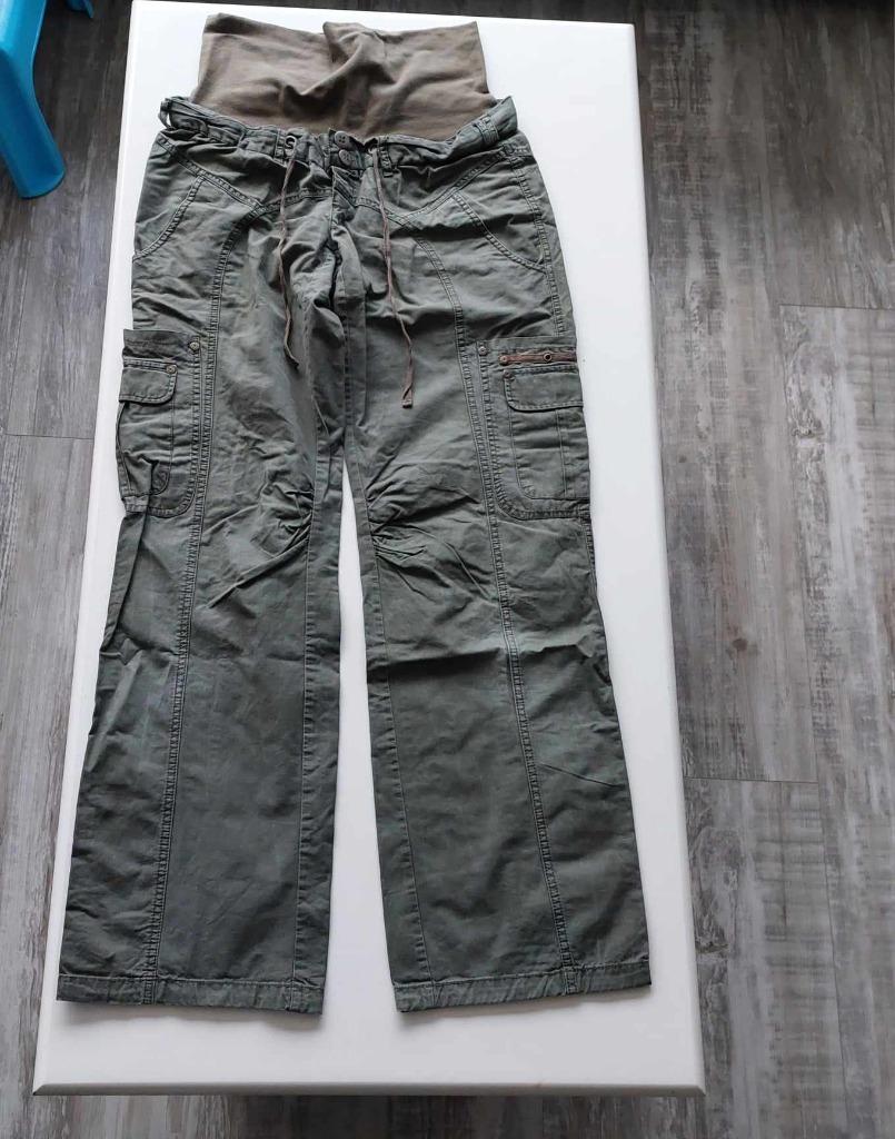 Sportieve, kaki-groene zwangerschapsbroek Maat Small, Ophalen, Overige kleuren, Maat 36 (S), Mama Licious