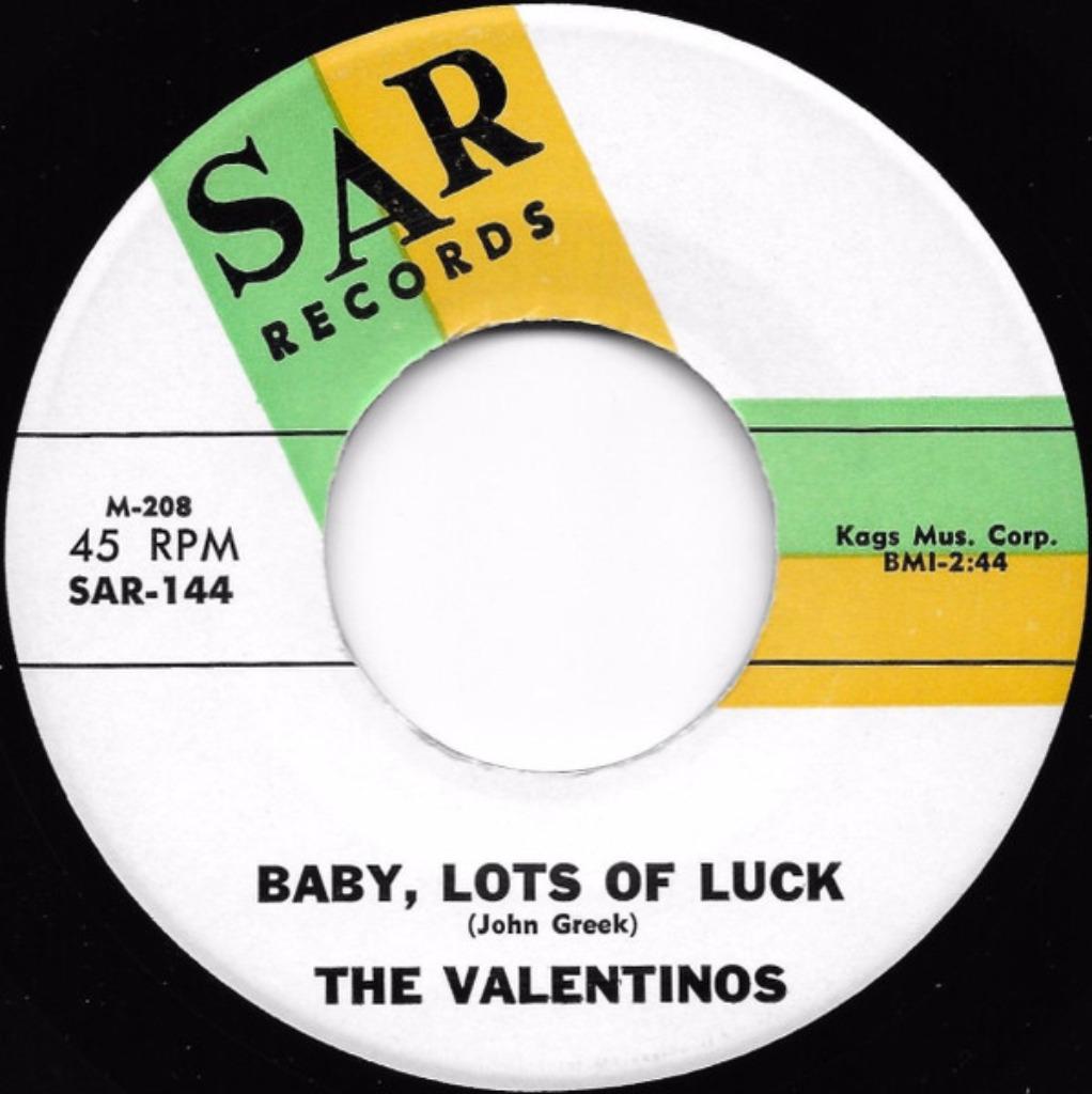 The Valentinos – Baby, Lots Of Luck " Popcorn ", Single, Comme neuf, 7 pouces, R&B et Soul