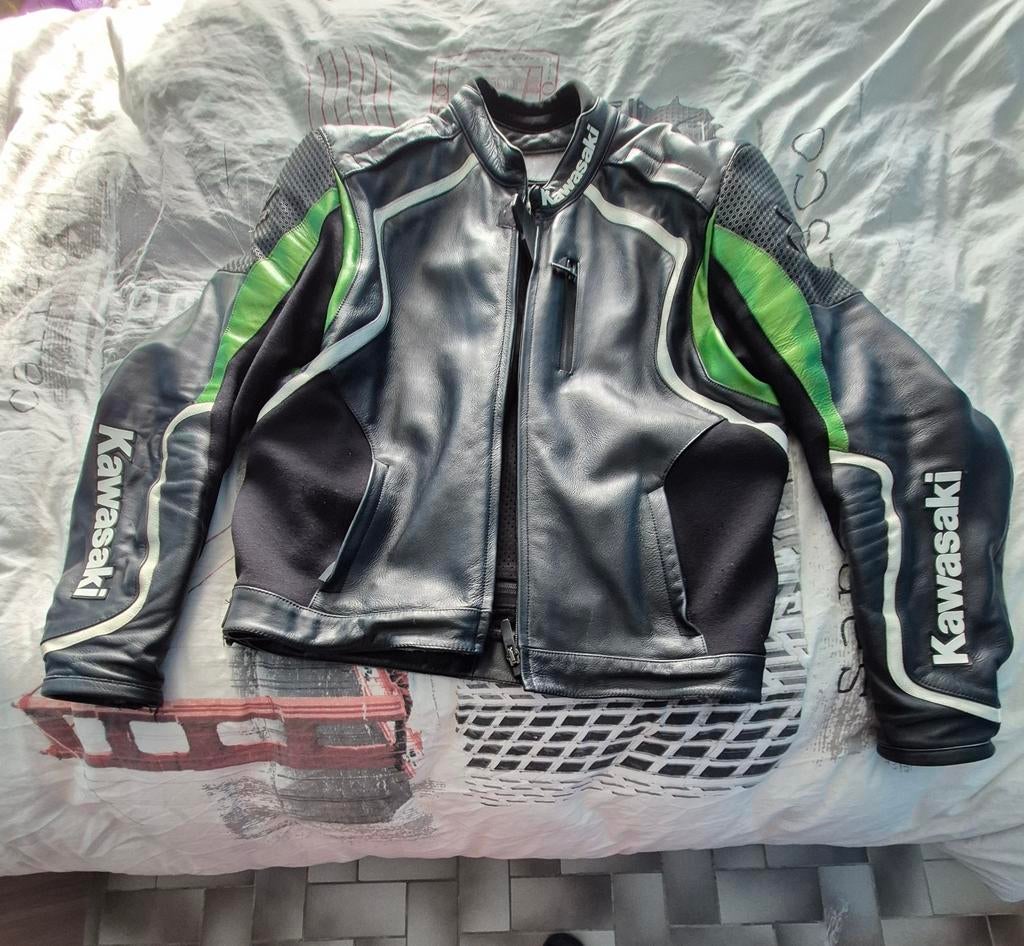 Lederen kawasaki vest in maat M te koop, Ophalen