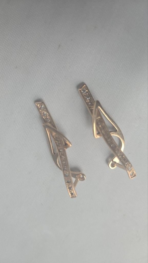 Gouden oorbellen 585 14k, Bijoux, Sacs & Beauté, Broches, Enlèvement ou Envoi, Or, Or