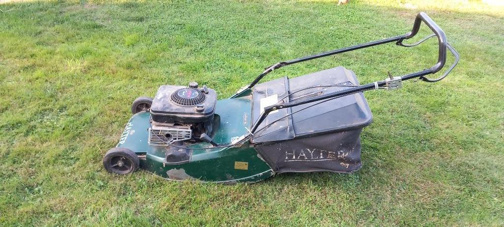 Grasmaaier hayter, Ophalen, Gebruikt, Hayter, Opvangbak