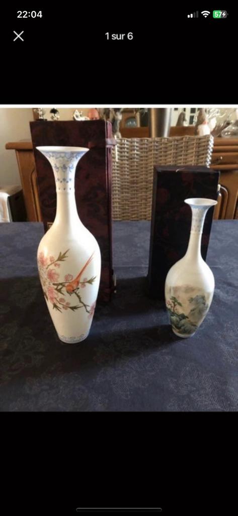 2 vases porcelaine de chine, Enlèvement, Comme neuf