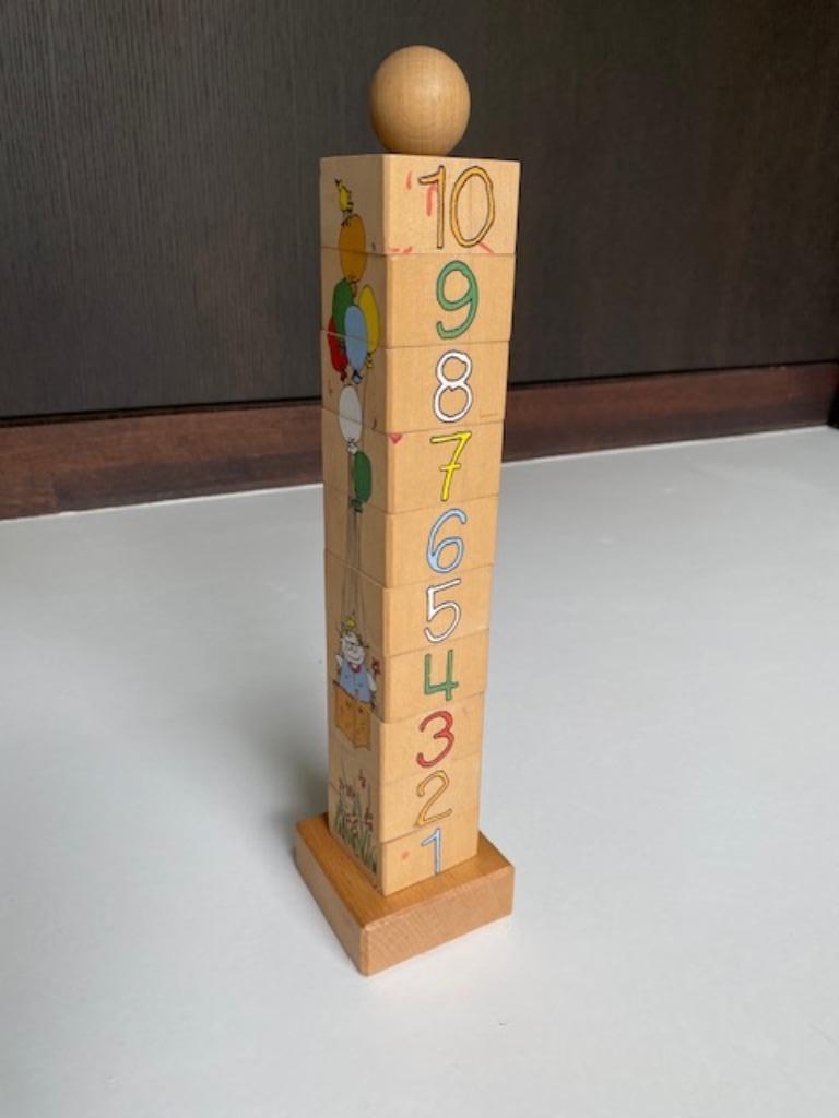 Houten speelgoed - stapel toren - puzzel - telraam, Ophalen, Gebruikt