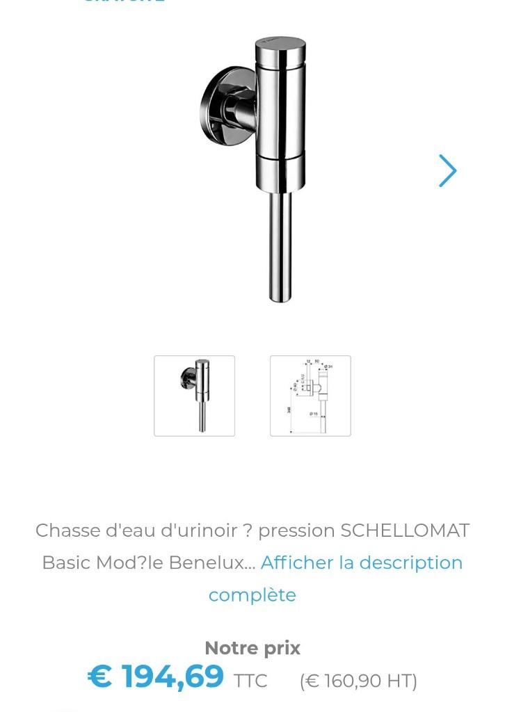 Robinet de chasse pour urinoir à pression BASIC,chrome, Enlèvement, Chrome, Robinet