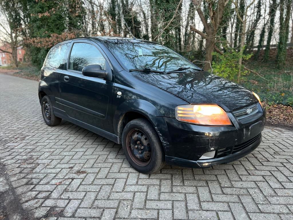 Chevrolet Kalos Benzine Airco LEZ ok 500€, Auto's, Zwart, Kalos, Zwart, Bedrijf