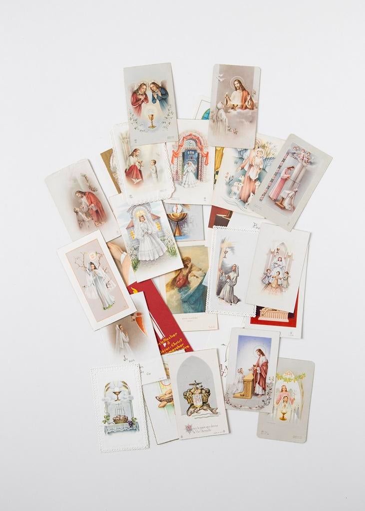 Set van 27 communiekaartjes, Verzamelen, Ophalen of Verzenden, Gebruikt, Kaart of Prent, Christendom | Katholiek