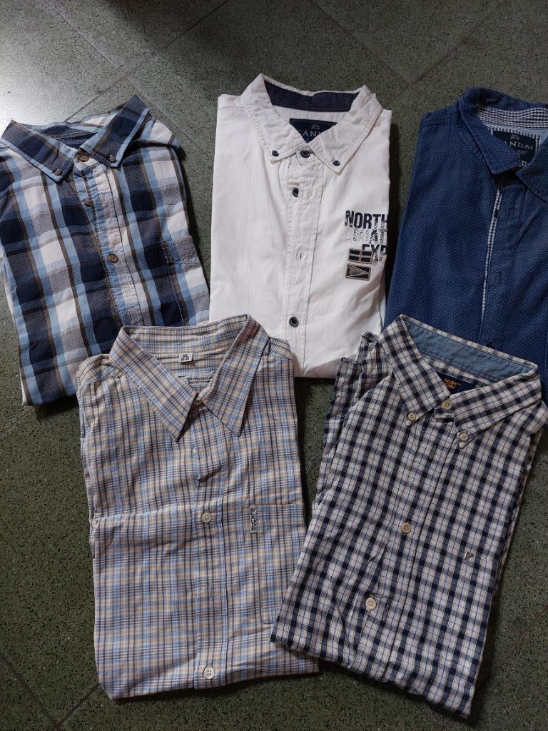 4 hemden met korte mouwen in maat XXL, Ophalen of Verzenden, Zo goed als nieuw, Overige kleuren, Overige halswijdtes