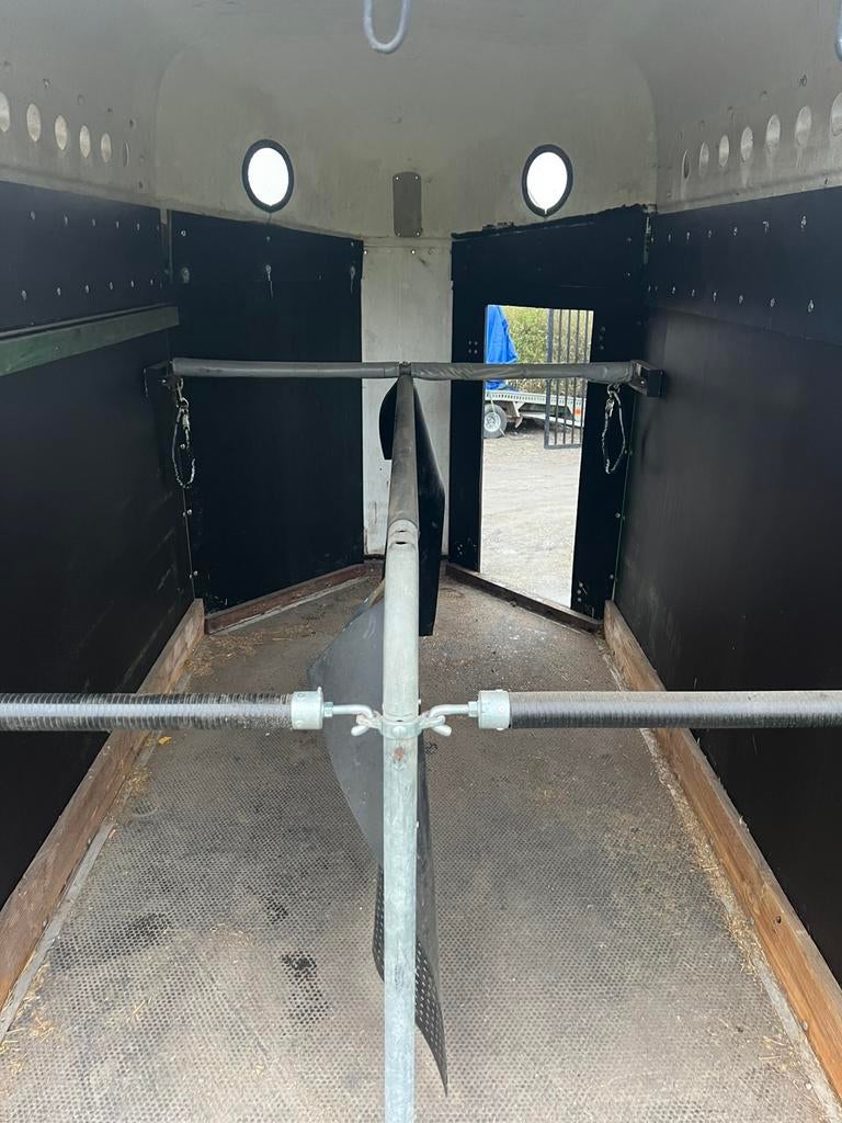 Grote 2paards trailer, Ophalen, Gebruikt, Hout, 2-paards trailer