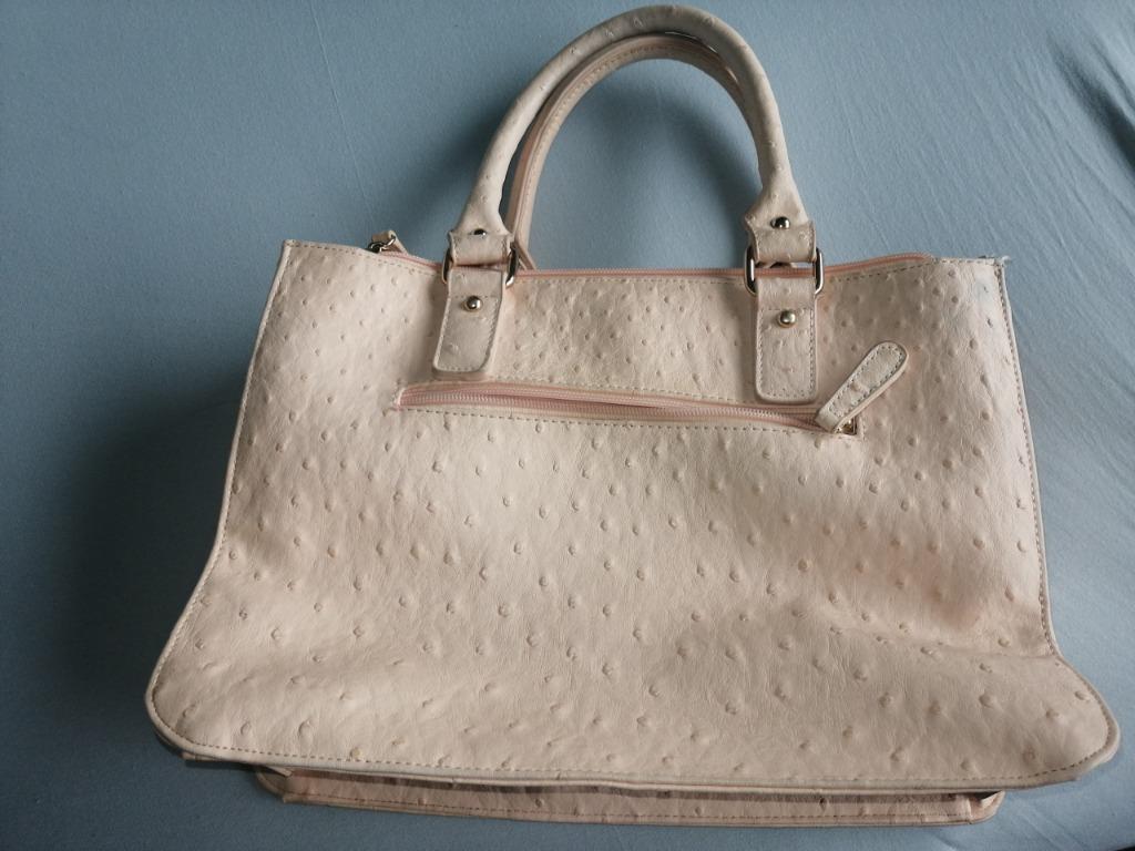 handtas pastel roze struisvogel, Handtassen en Accessoires, Ophalen of Verzenden, Gebruikt, Roze, Handtas
