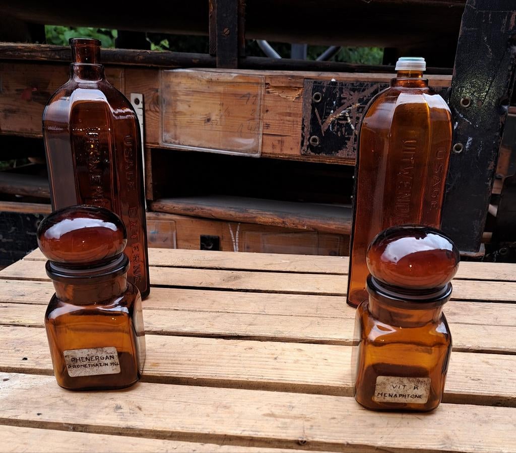 Fles flessen oude apothekersflessen decoratie, Antiek en Kunst, Verzenden