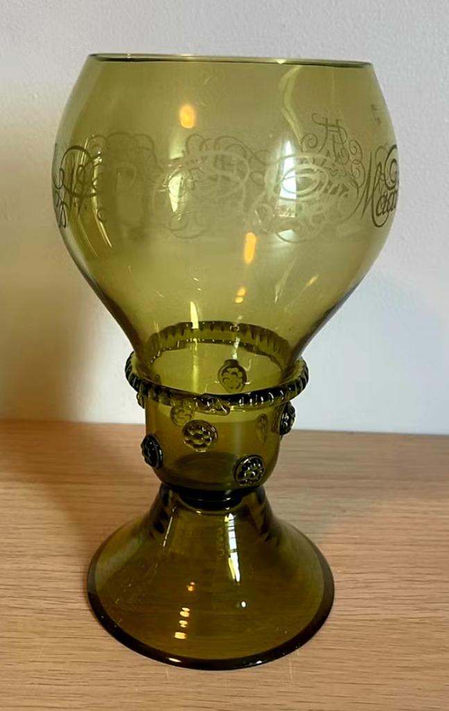 Een antiek  kristal Roemer glas...., Antiek en Kunst, Ophalen