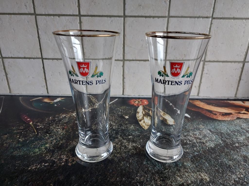 Martens pils fluitjes glas, Ophalen of Verzenden, Zo goed als nieuw, Bierglas
