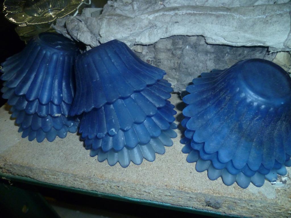 BLAUWE GLAZEN POTJES, Antiek en Kunst, Ophalen