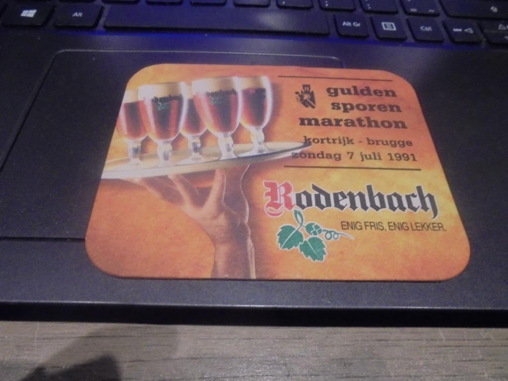 Gulden sporen marathon kortrijk brugge 1991, Ophalen of Verzenden, Zo goed als nieuw, Viltje(s)