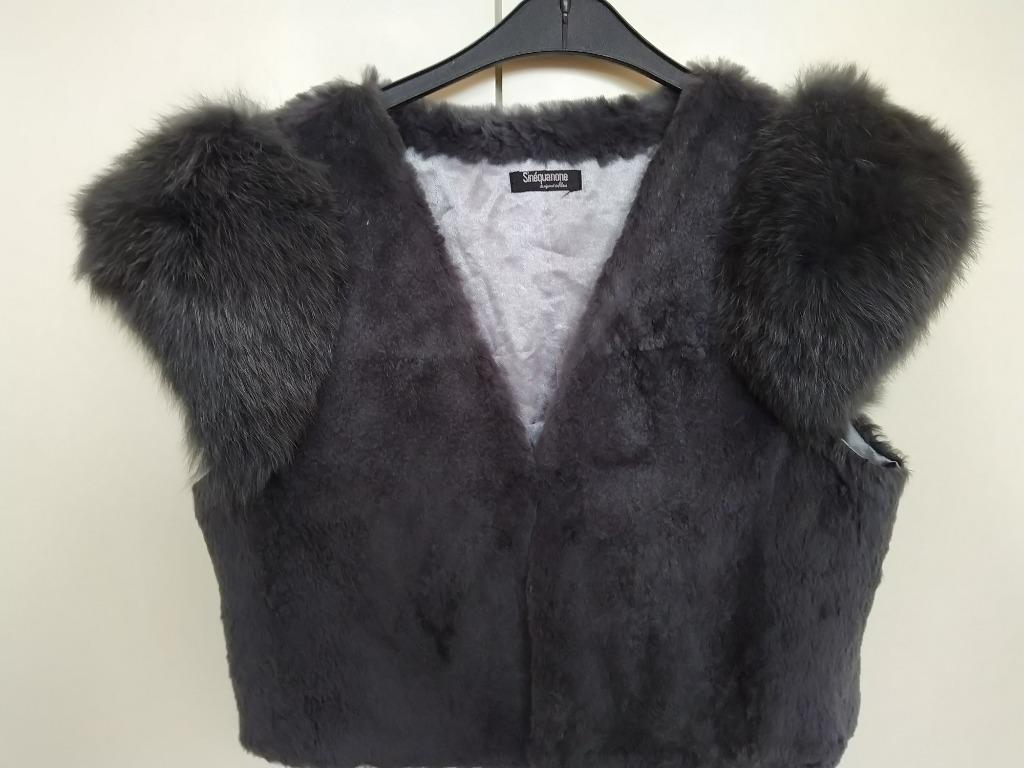 bodywarmer, echte pels van konijn, Ophalen of Verzenden, Nieuw, Maat 38/40 (M), Grijs