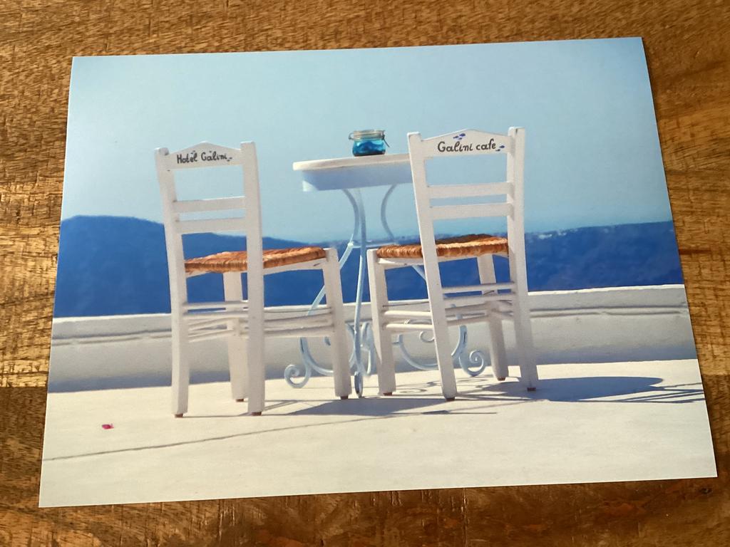 Fotopapier/miniposter 🇬🇷 SANTORINI "Galini Café " 📸🇬🇷, Ophalen of Verzenden