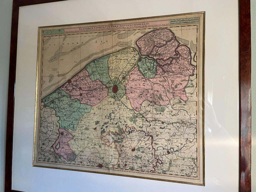 ancienne carte géo environs de Brugge 1680, Belgique, Enlèvement, Utilisé, Nicolas Visser