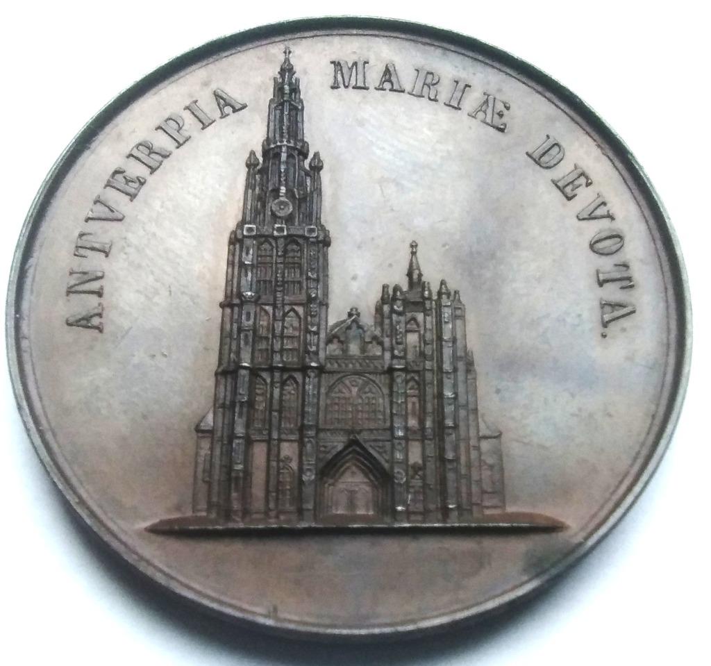 médaille de la guilde d'Anvers par O.L.V.LOF 1878 400e anniv, Enlèvement ou Envoi, Bronze
