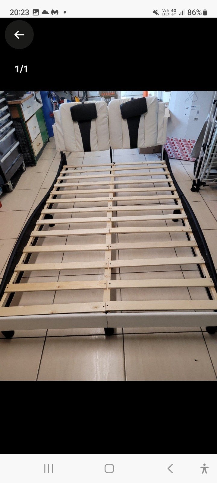 bed, Ophalen, Twijfelaar, 120 cm, Matras