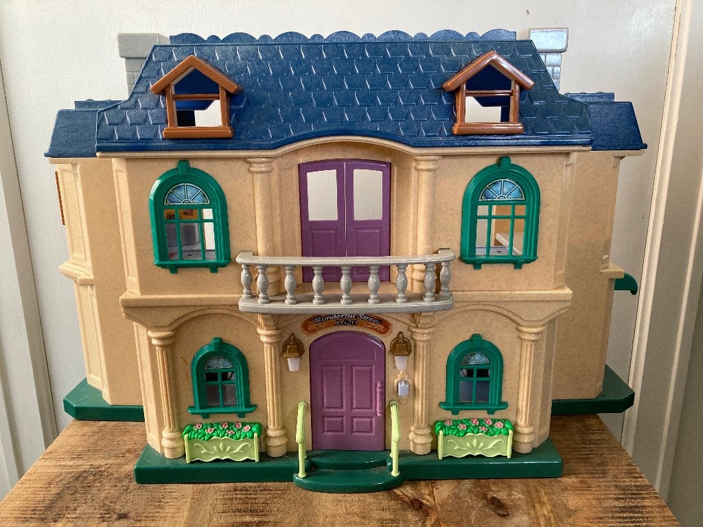 Vintage Speelset: Keenway Poppenhuis met meubels & Figuren, Ophalen of Verzenden, Gebruikt, Poppenhuis