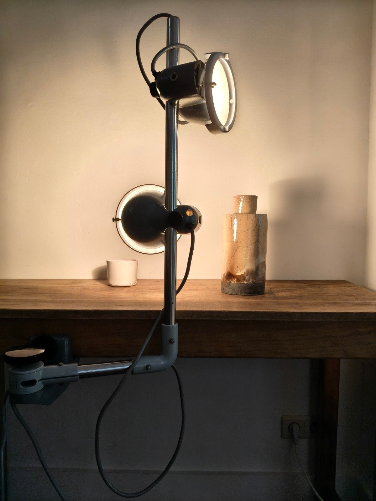Vintage Durst RILU RILAR dubbele fotolamp – Italiaans design, Ophalen, Bureaulamp, Overige merken, E27 (groot)