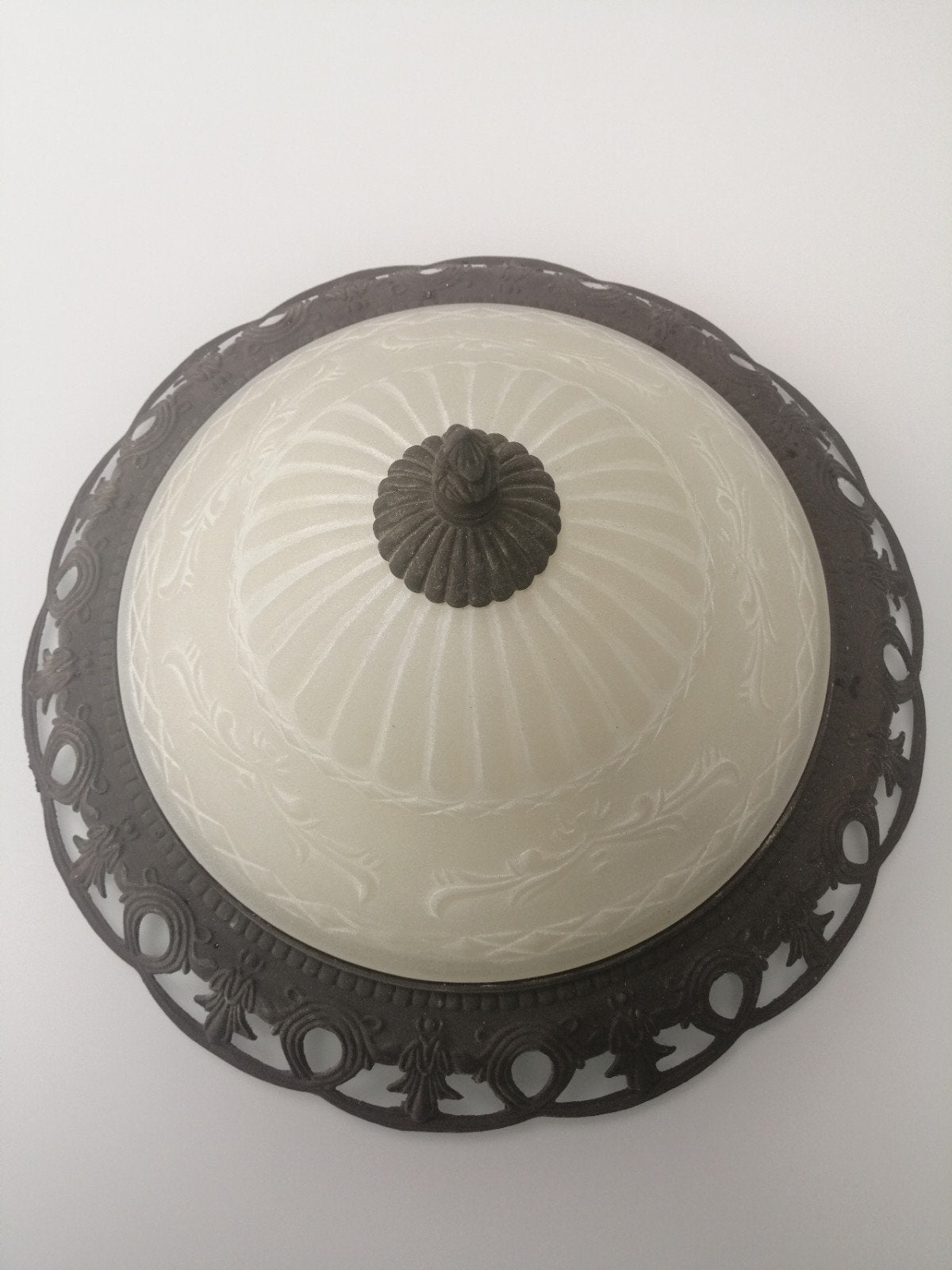 Lot de 2 plafonniers de style art-déco presque neuf, Enlèvement, Verre