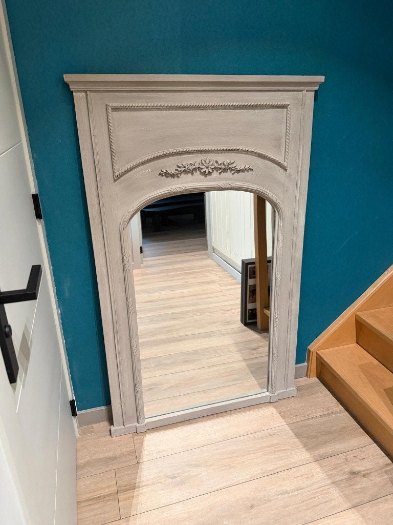 Spiegel met houten kader, Ophalen, 100 tot 150 cm, Zo goed als nieuw, 75 tot 100 cm