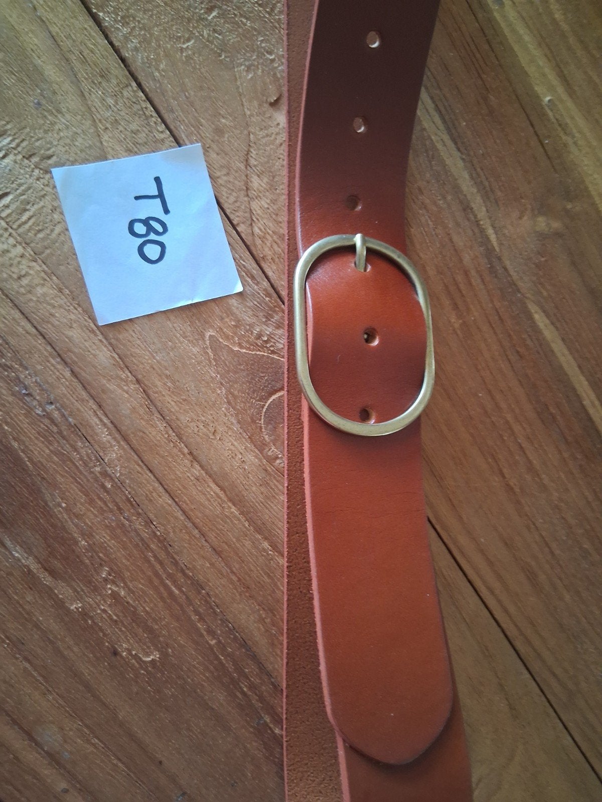 Echt leder riem cognac nieuw maat 80, Enlèvement ou Envoi, Cuir véritable