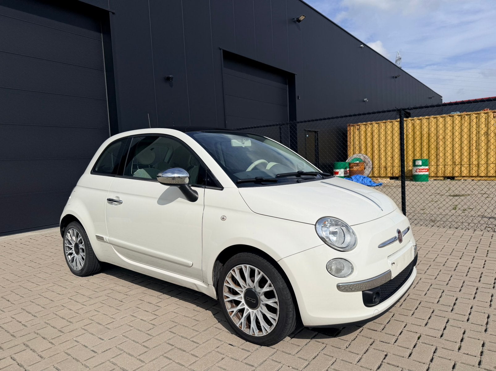 Fiat 500 Lounge 1.2 Benzine - Topstaat - Weinig kilometers, Auto's, Stof, Wit, 3 deurs, Euro 5