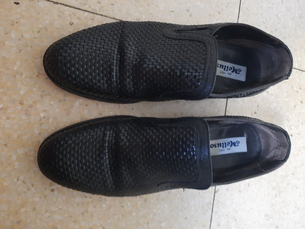 zwarte lederen tresse herenschoenen met rekker, maat 42, Kleding | Heren, Schoenen, Zwart, Overige typen, Ophalen of Verzenden