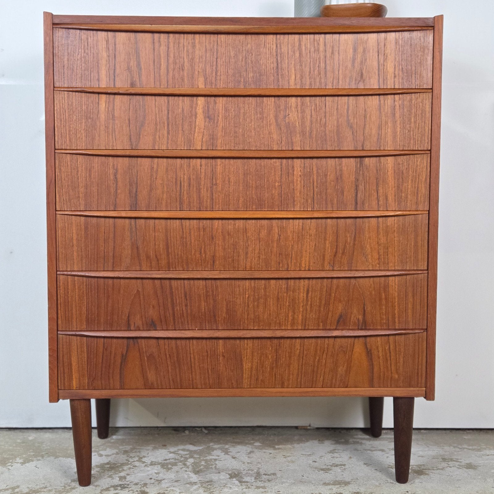 Vintage Deens ladekast, teak jaren 60 Scandinavisch, Ophalen, Kast, Voetruimte, 90 tot 105 cm