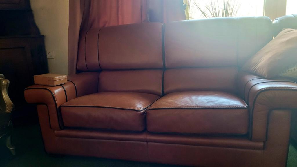 Set leren salon, Huis en Inrichting, Zetels | Zetels, Ophalen