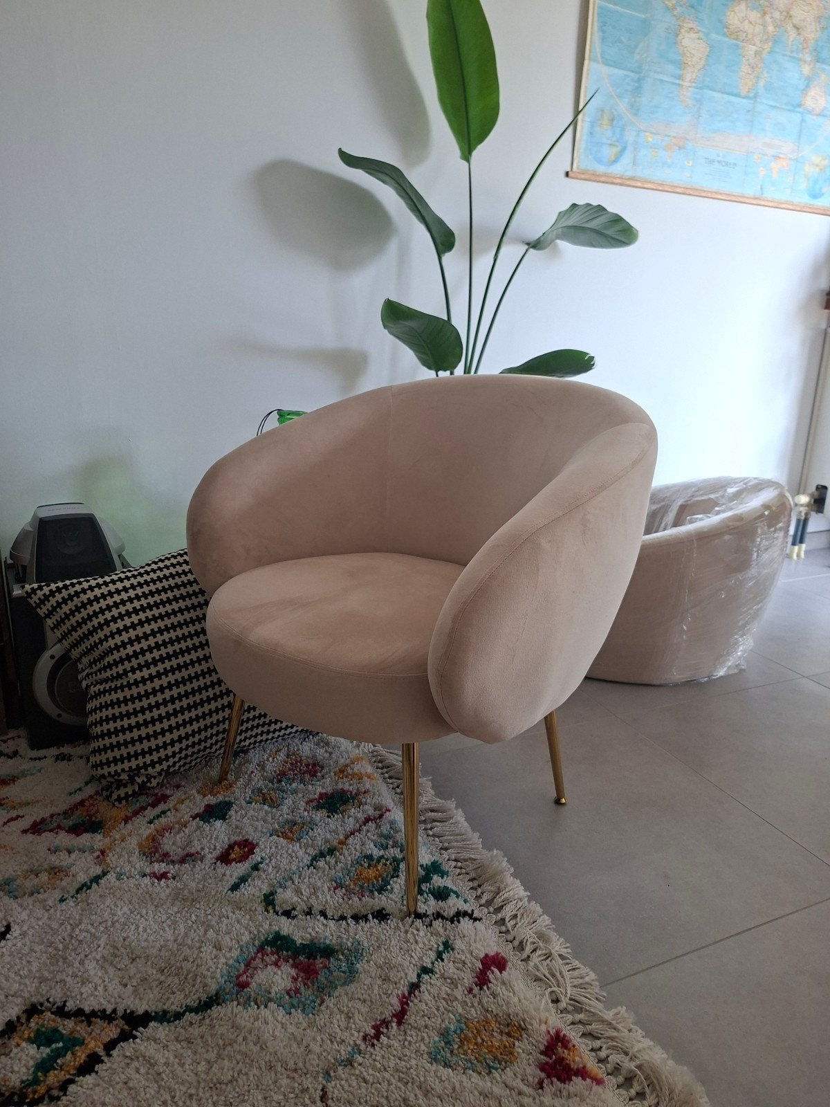 Siège/fauteuil simple au sol beige. ÉTAT NEUF !, Maison & Meubles, Enlèvement, Tissus
