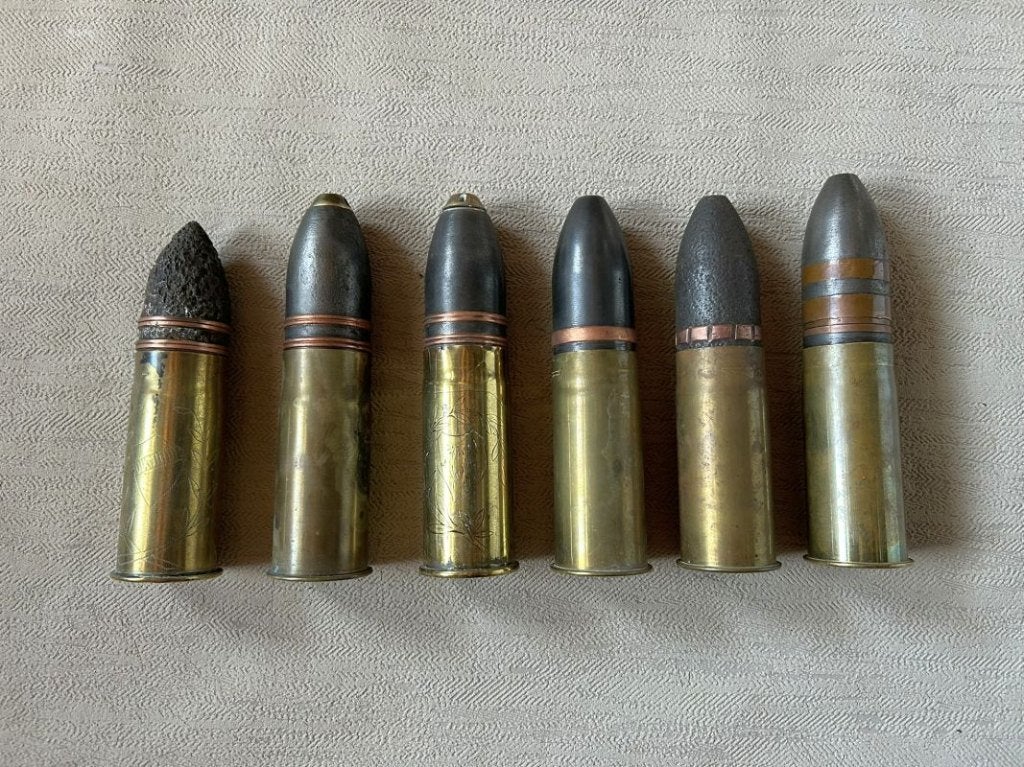 wo1 Duitse & Franse 3,7cm pompom - Hotchkiss patronen - LEEG, Verzamelen, Ophalen of Verzenden, Marine, Hulzen of Bodemvondsten