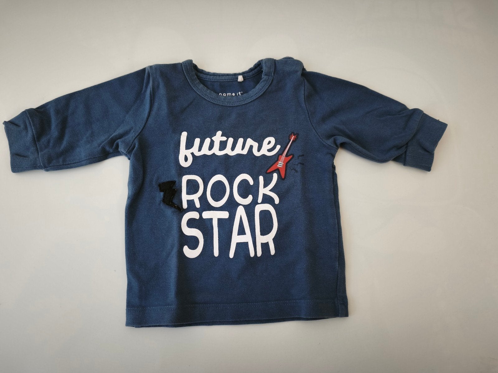 Blauwe longsleeve Rock Star _ Name it, Kinderen en Baby's, NAME IT., Jongetje of Meisje, Ophalen of Verzenden, Zo goed als nieuw