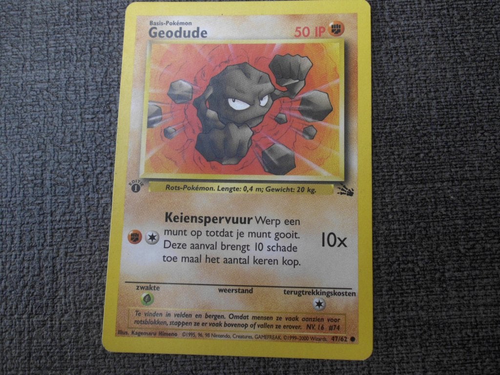 Geodude - eerste editie, Hobby en Vrije tijd, Verzenden, Zo goed als nieuw, Losse kaart