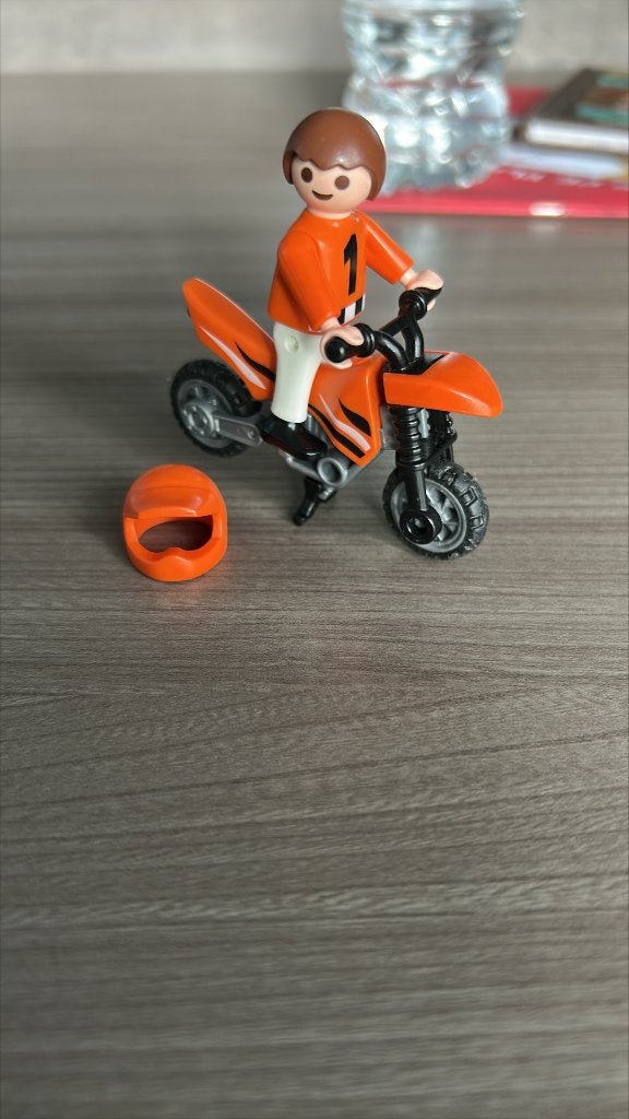 motor met kind playmobil, Ophalen of Verzenden, Zo goed als nieuw, Complete set, Voertuig